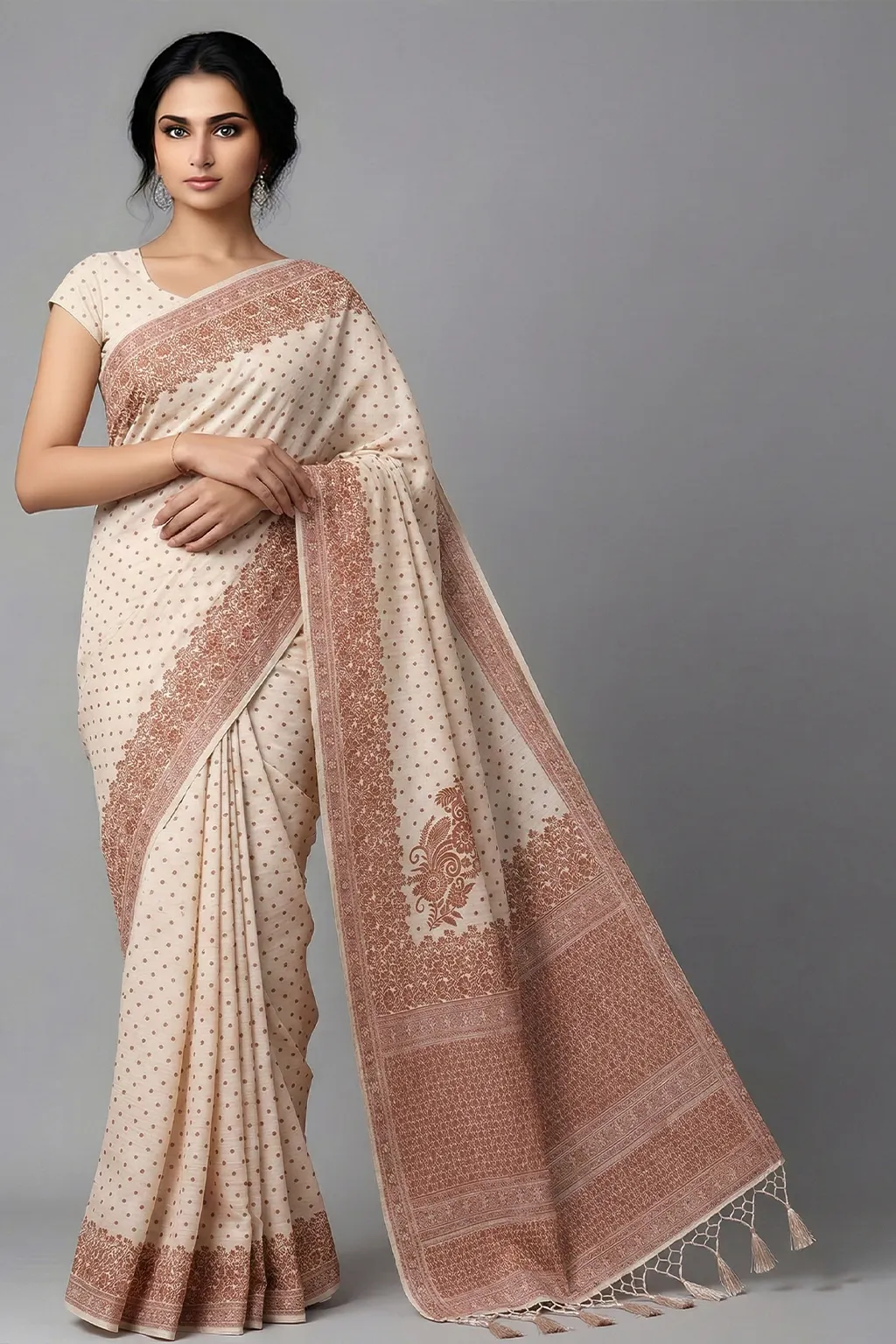 A Beautiful Kanchi Saree with Traditional Annam Design