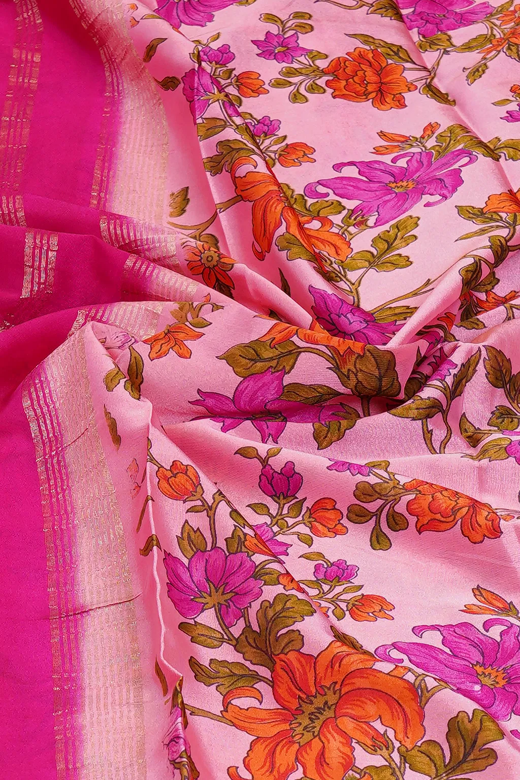 Peach Blossom Printed Crepe