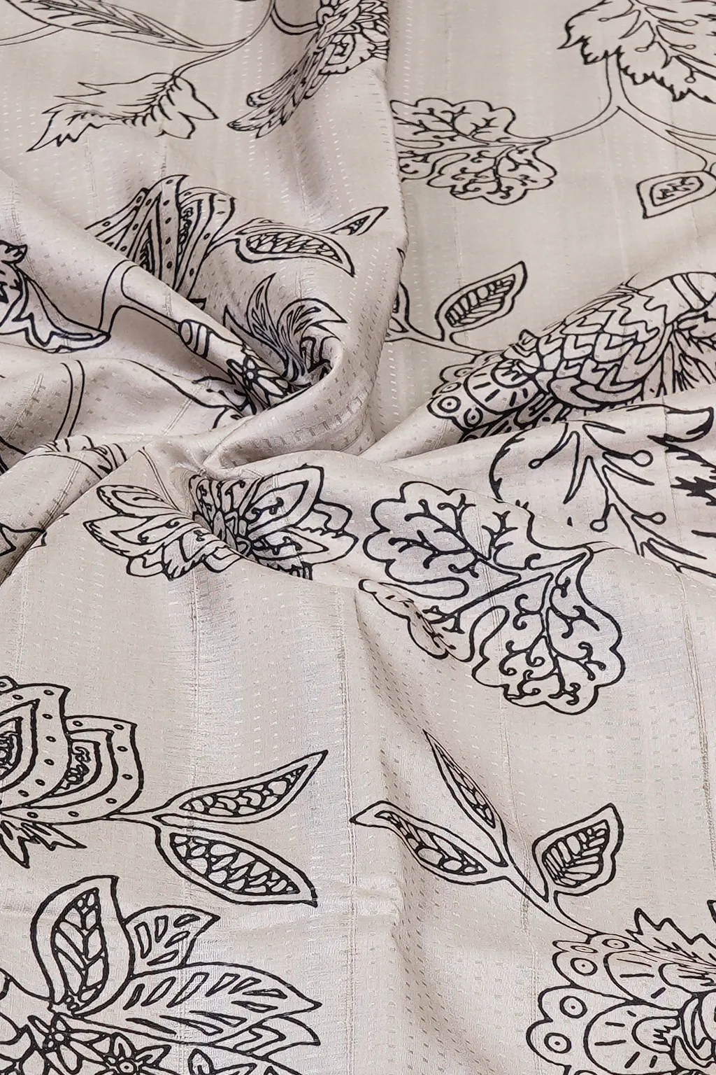 Mist Grey Semi Tussar Silk Saree