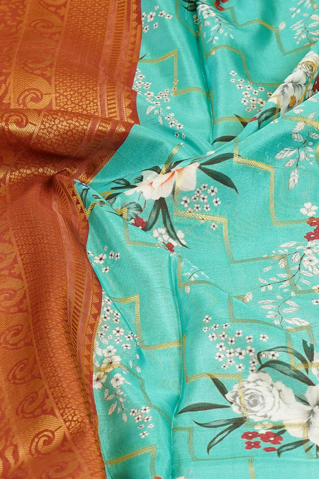 Aqua Bloom Fancy Saree