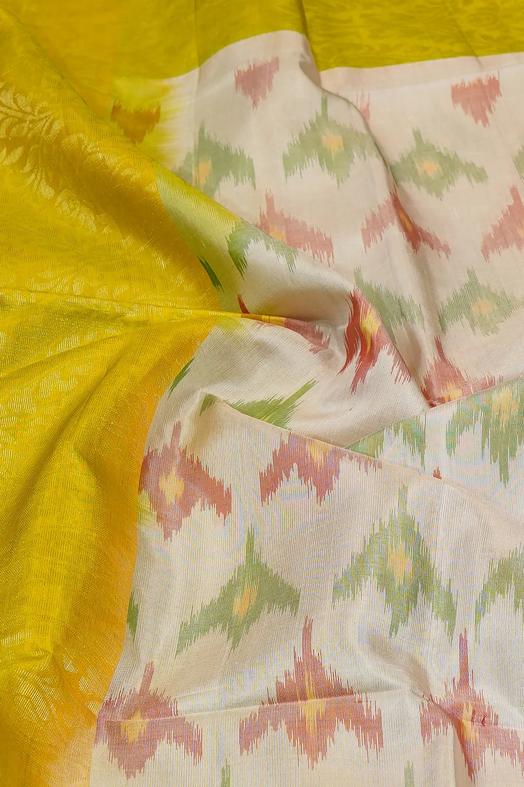Sunlit Ikat Semi Soft Silk Saree