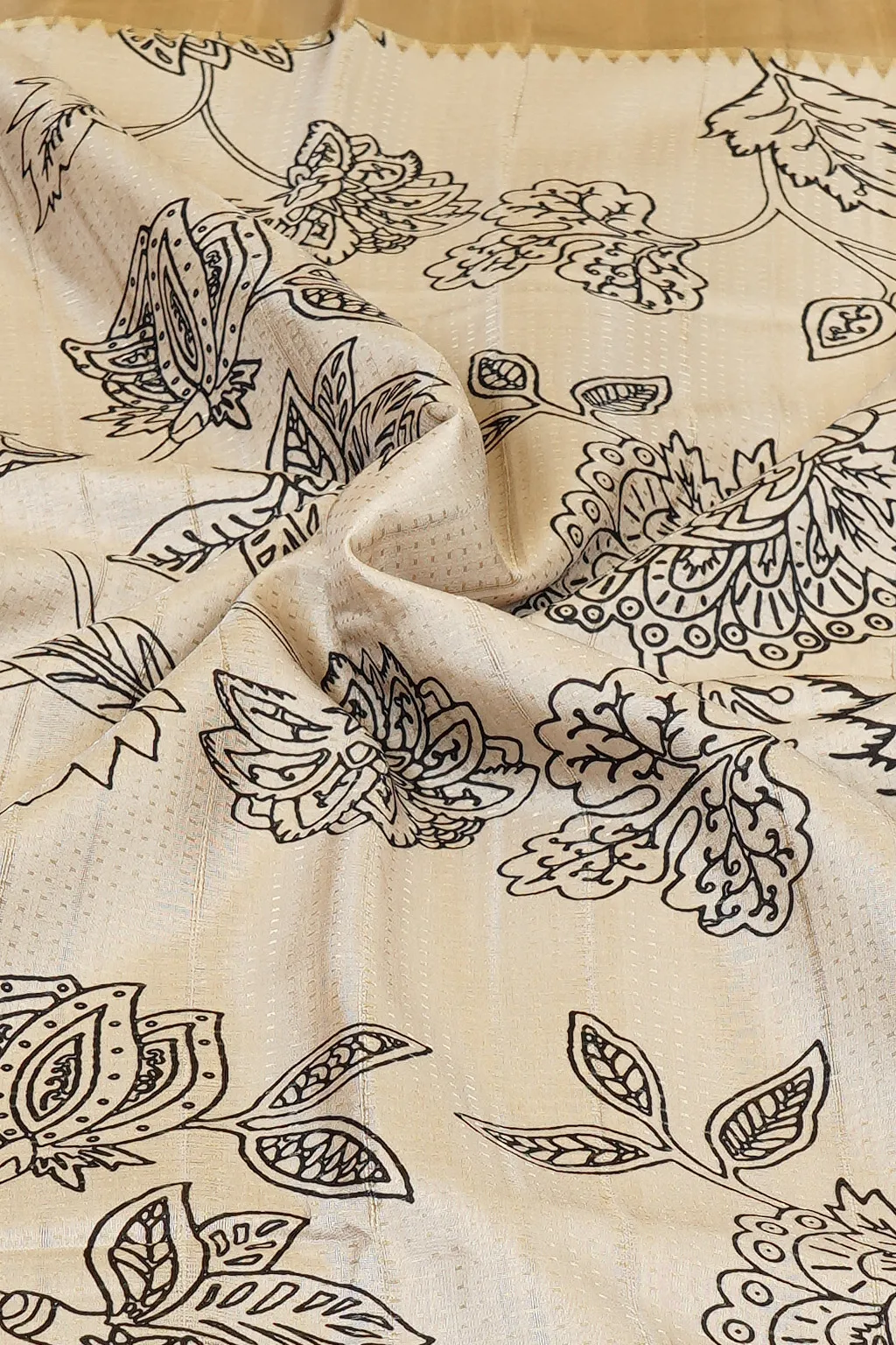 Sand Beige Semi Tussar Silk Saree