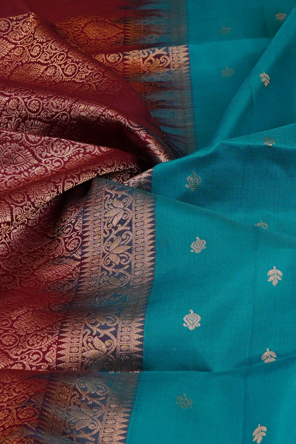 Turquoise Blue Soft Silk Saree