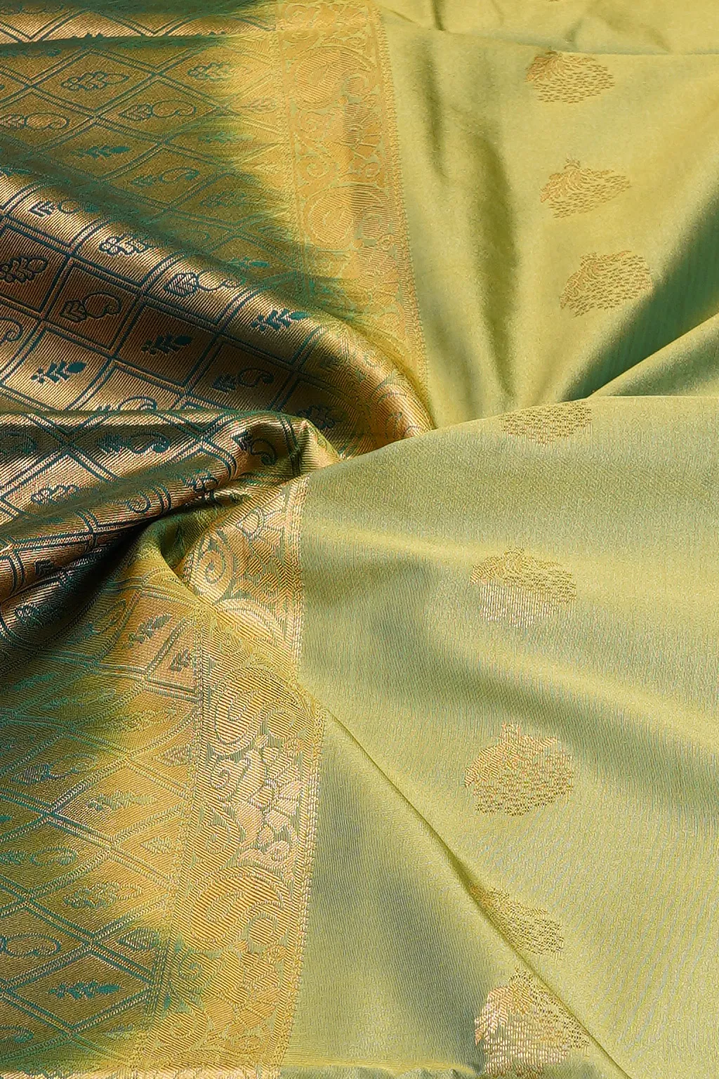Mint Gold Semi Soft Silk