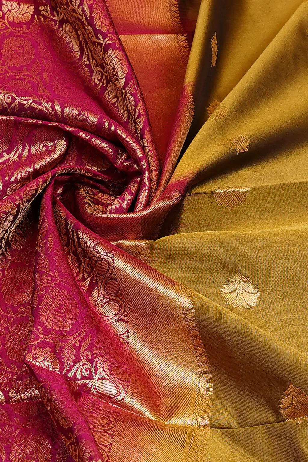 Olive Pink Semi Soft Silk