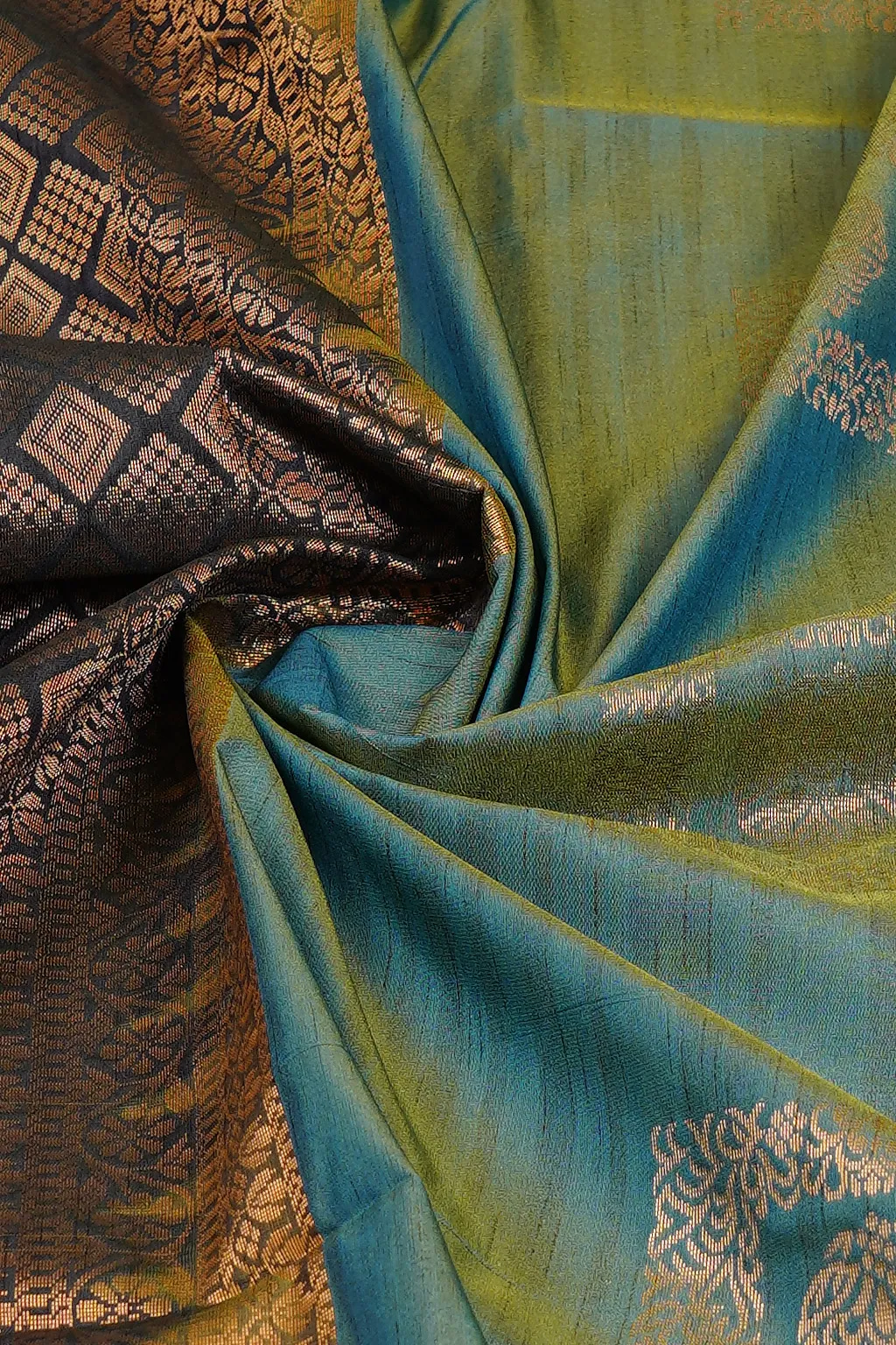 Teal Heritage Soft Silk