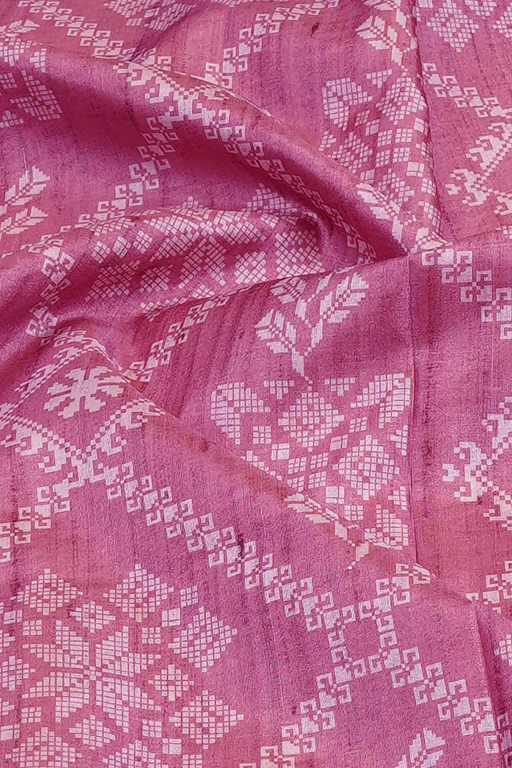 Pink Butta Bloom Semi Tussar Saree