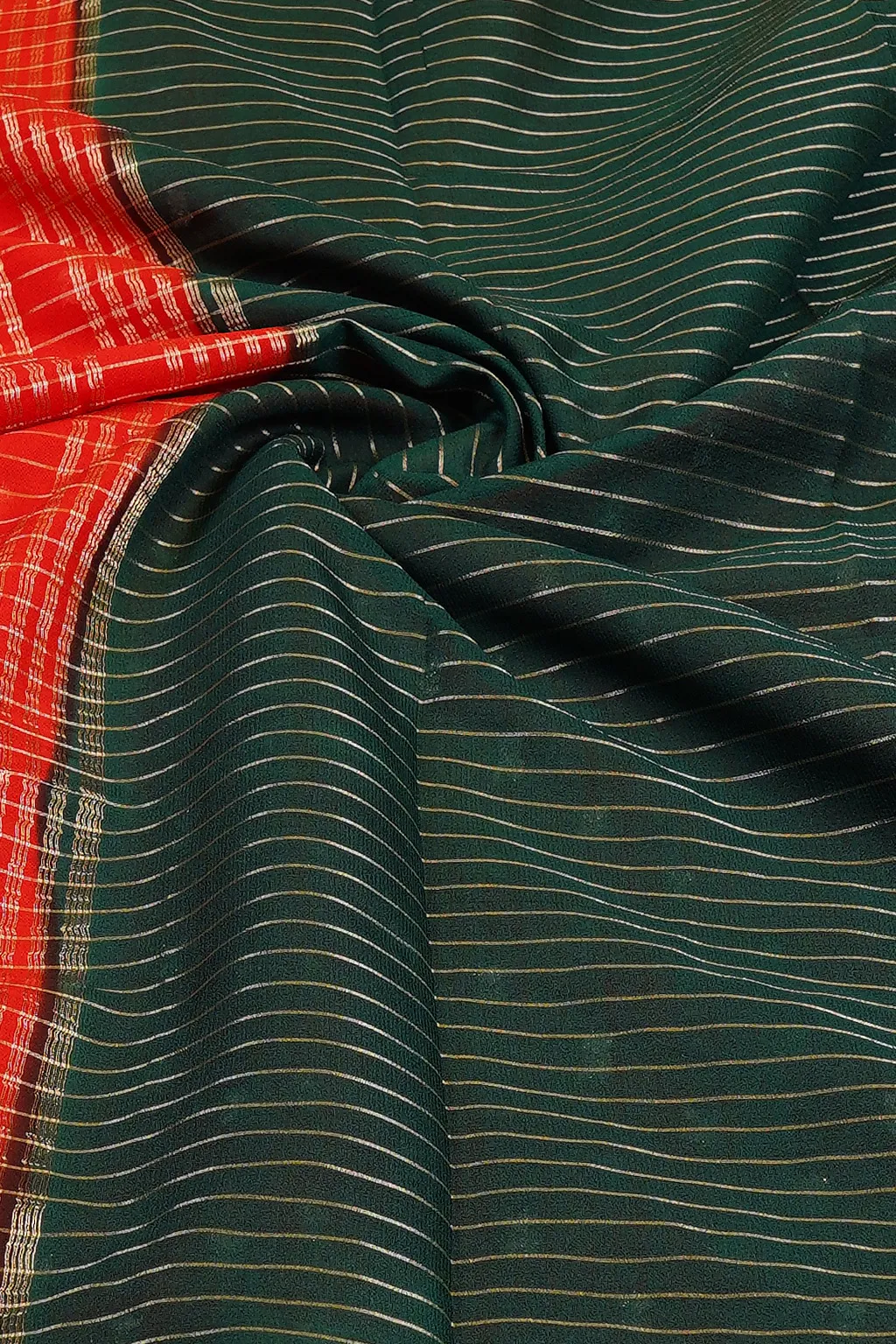 Emerald Flame Semi Mysore Silk Saree - Image 2