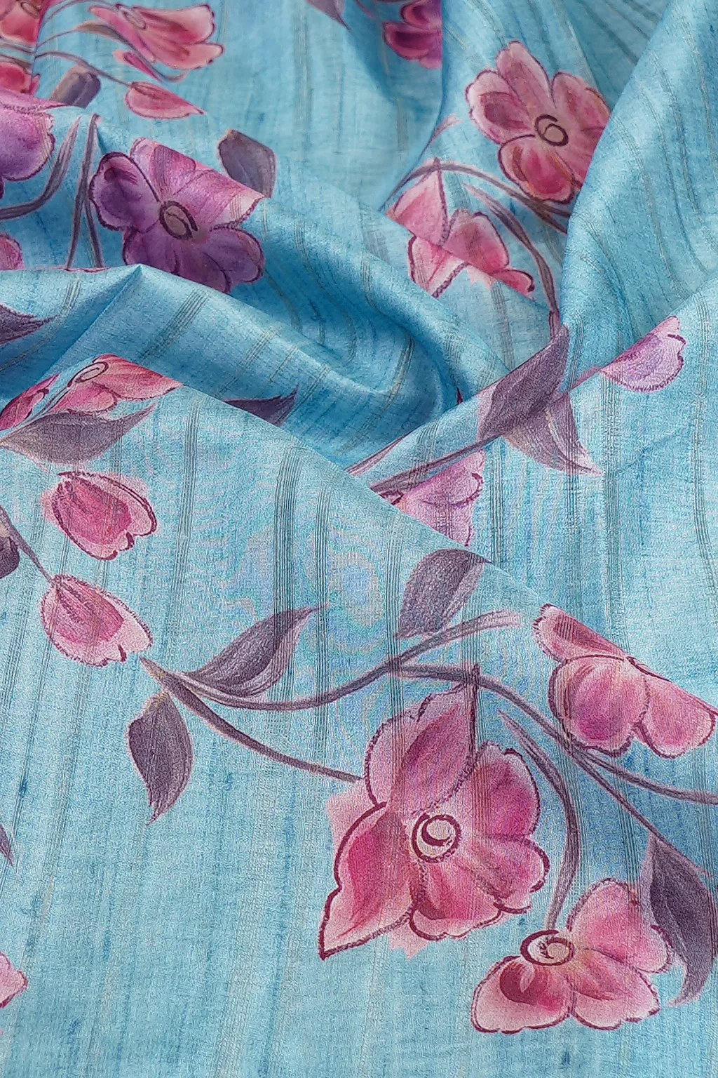 Blue Blossom Tussar Silk