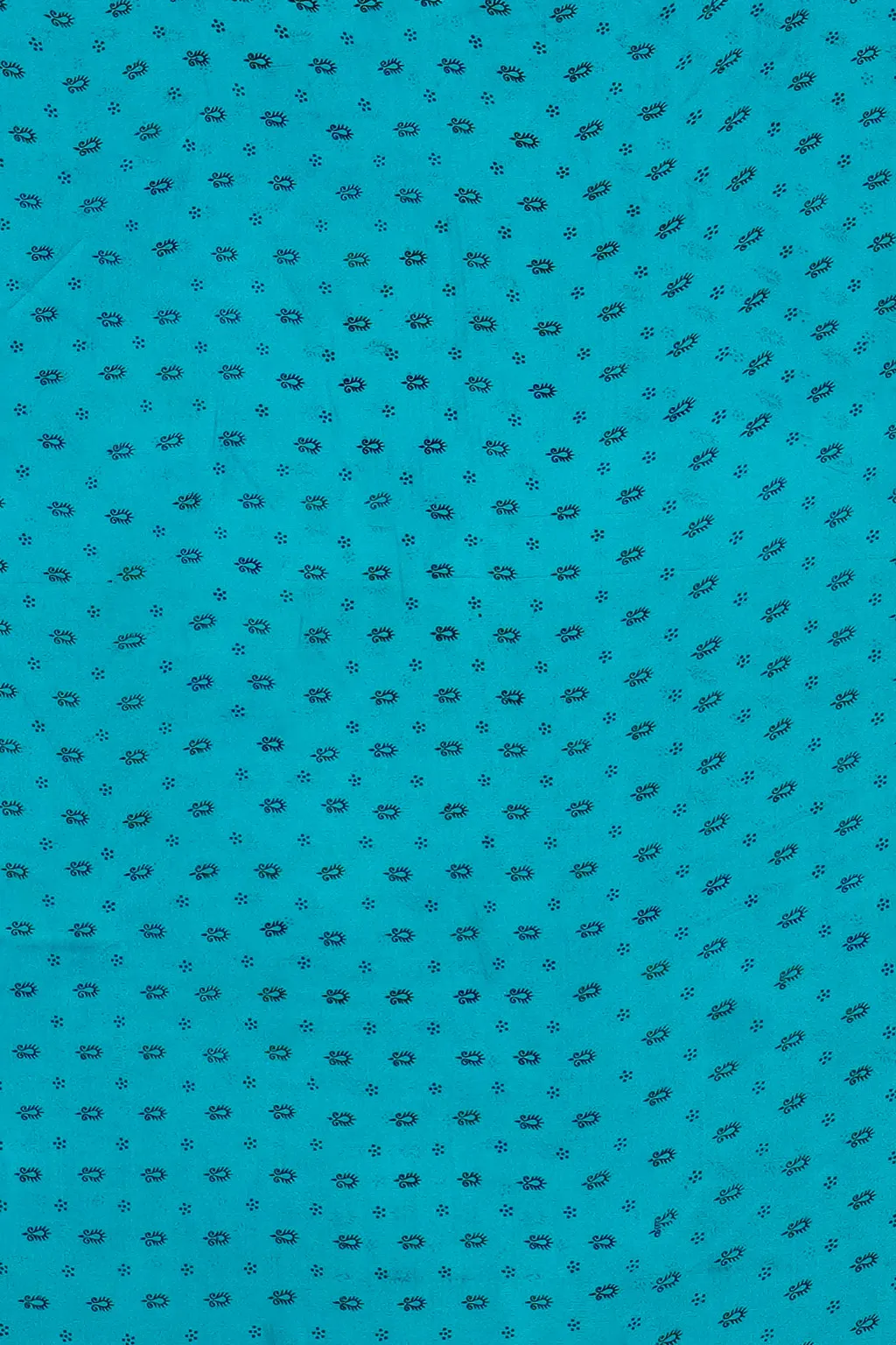 Teal Lotus Printed Crepe - Image 3