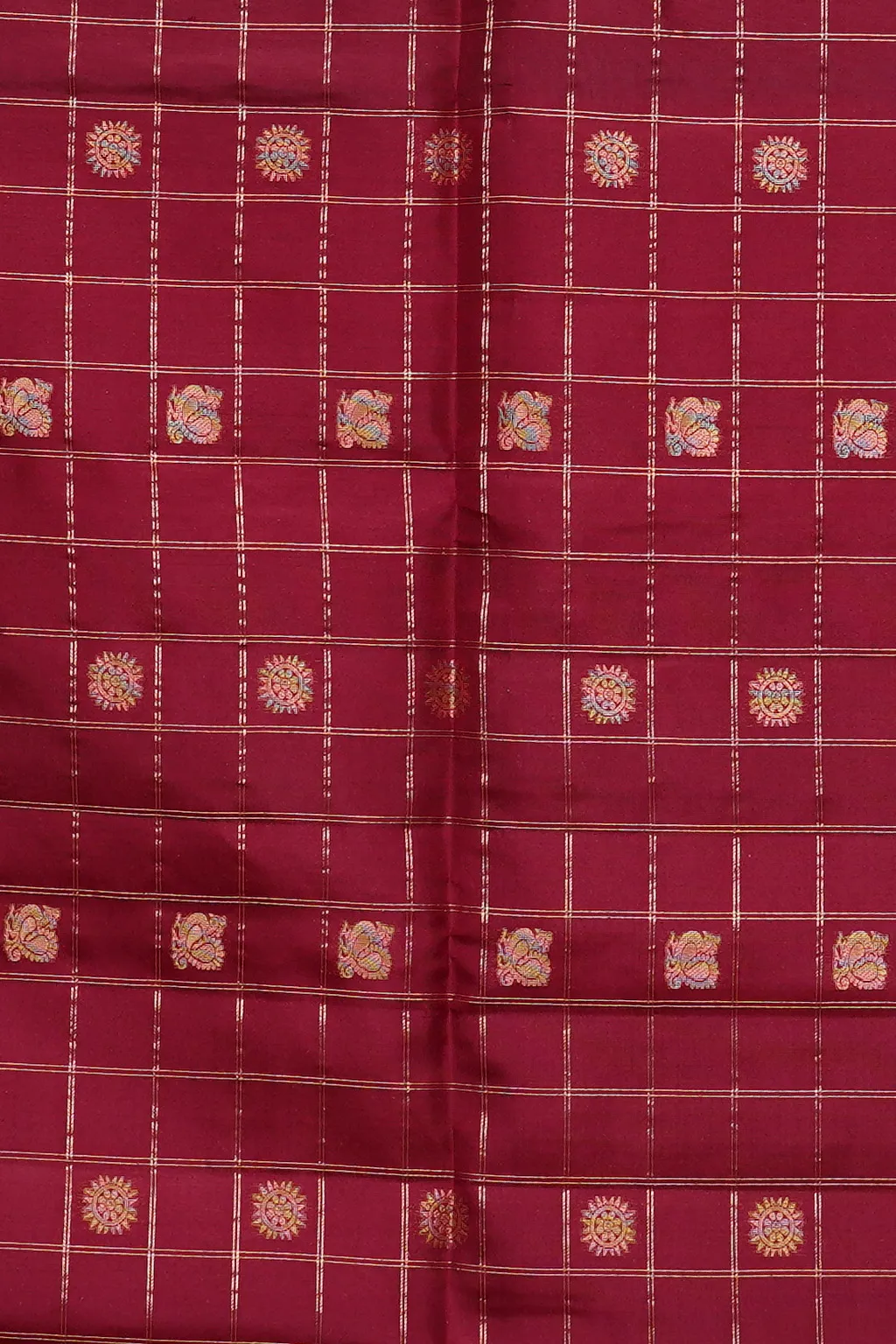 Aqua Green Checked Soft Silk Saree - Image 3