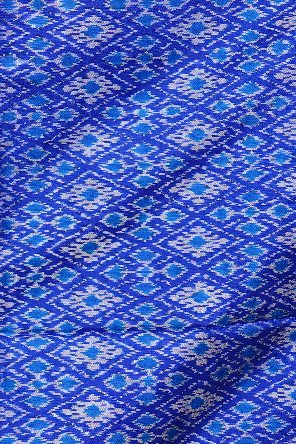 Ivory Blue Chevron Silk - Image 3
