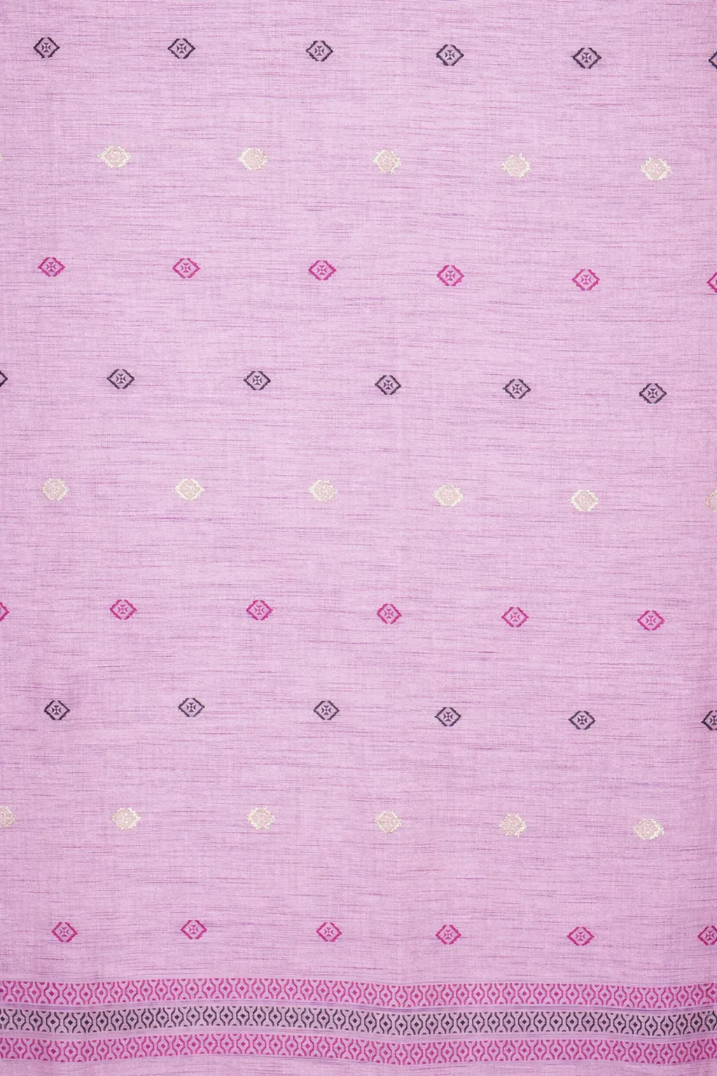 Pink Printed Semi Raw Silk Saree - Image 3