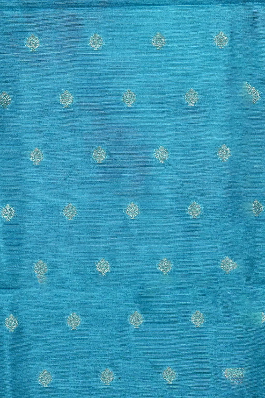 Aqua Blue Semi Tussar Silk Saree with Deer Forest Digital Print - Image 3