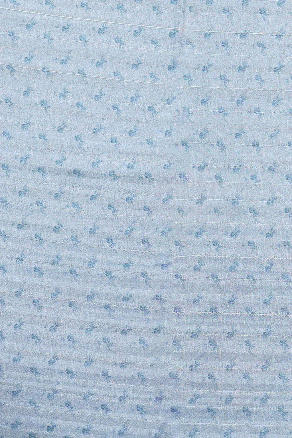 Pastel Blue Semi Tussar Embroidered Floral Saree - Image 3