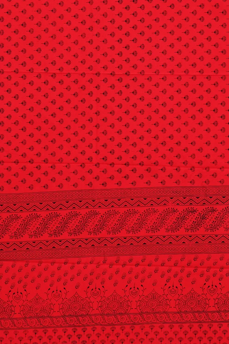 Scarlet Lotus Printed Crepe