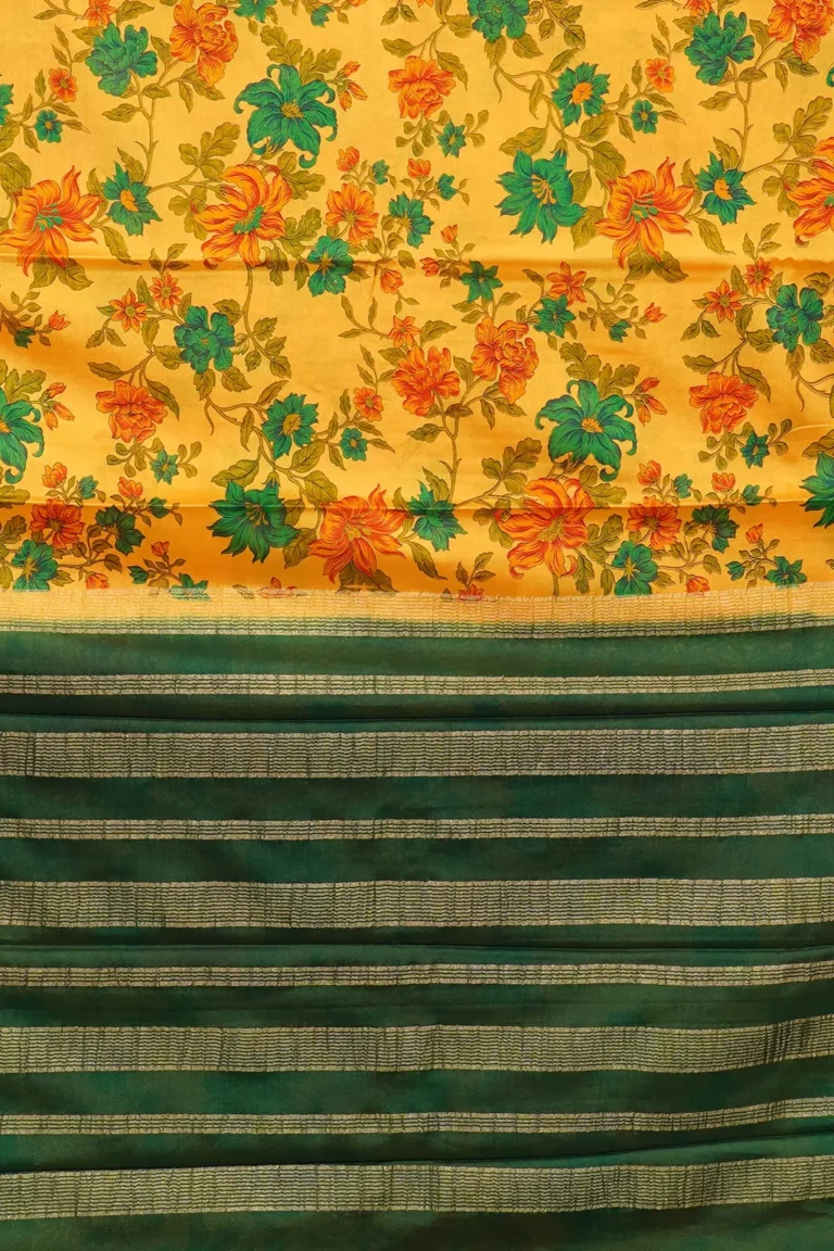 Meadow Gold Printed Crepe