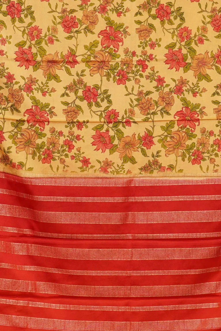 Coral Bloom Printed Crepe