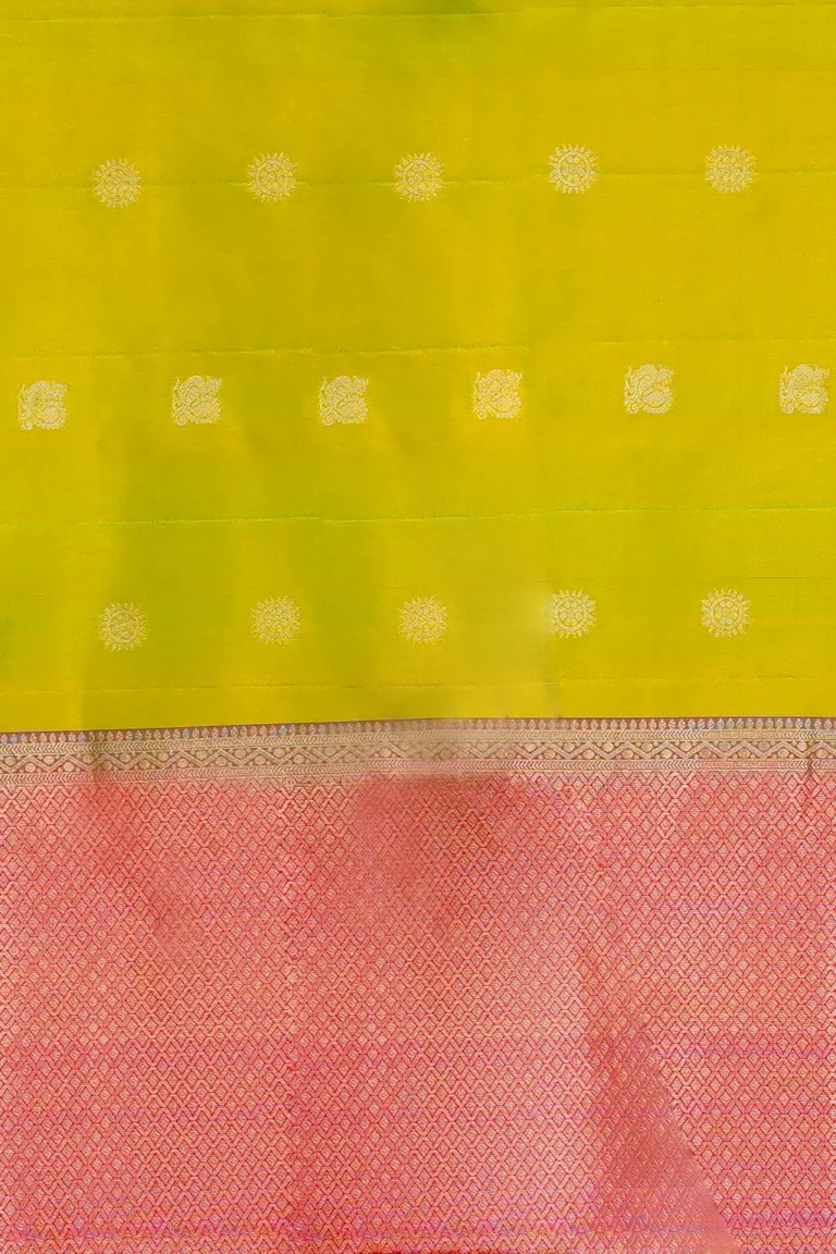 Lime Yellow Soft Silk Saree