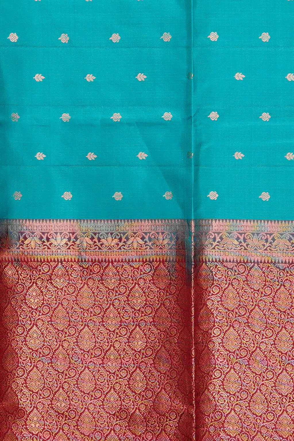 Turquoise Blue Soft Silk Saree