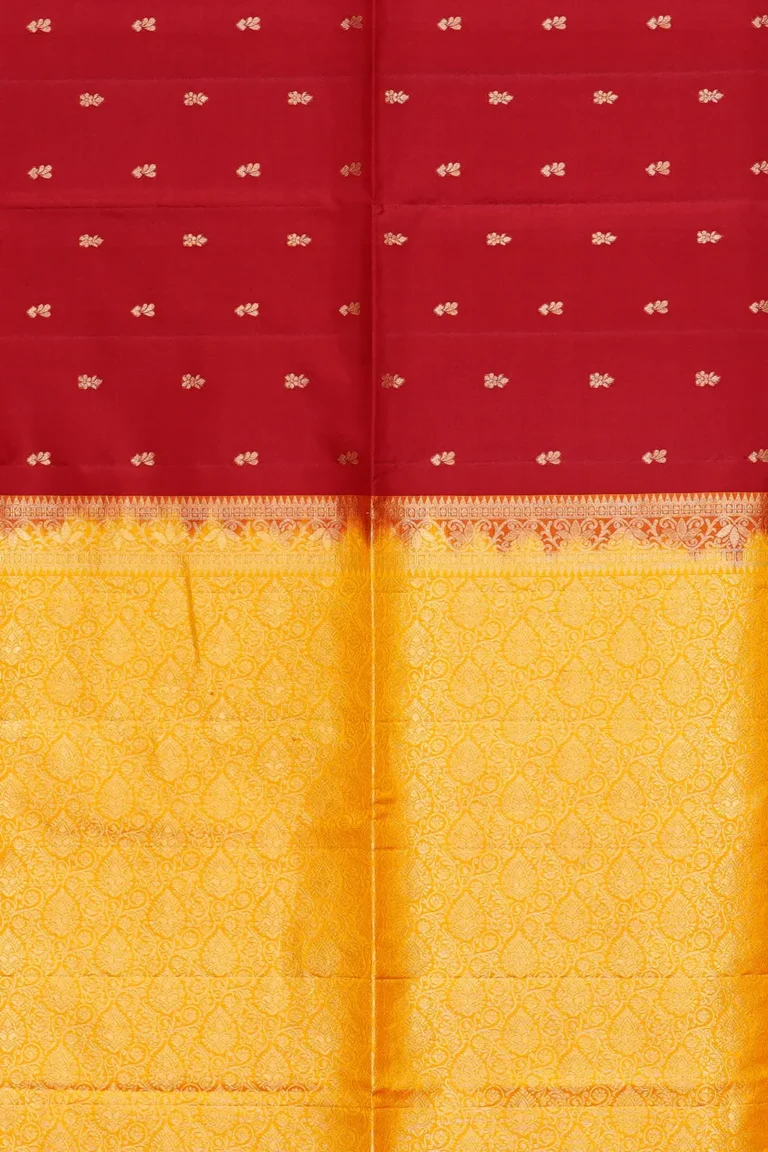 Deep Red Soft Silk Saree with Gold Brocade Pallu