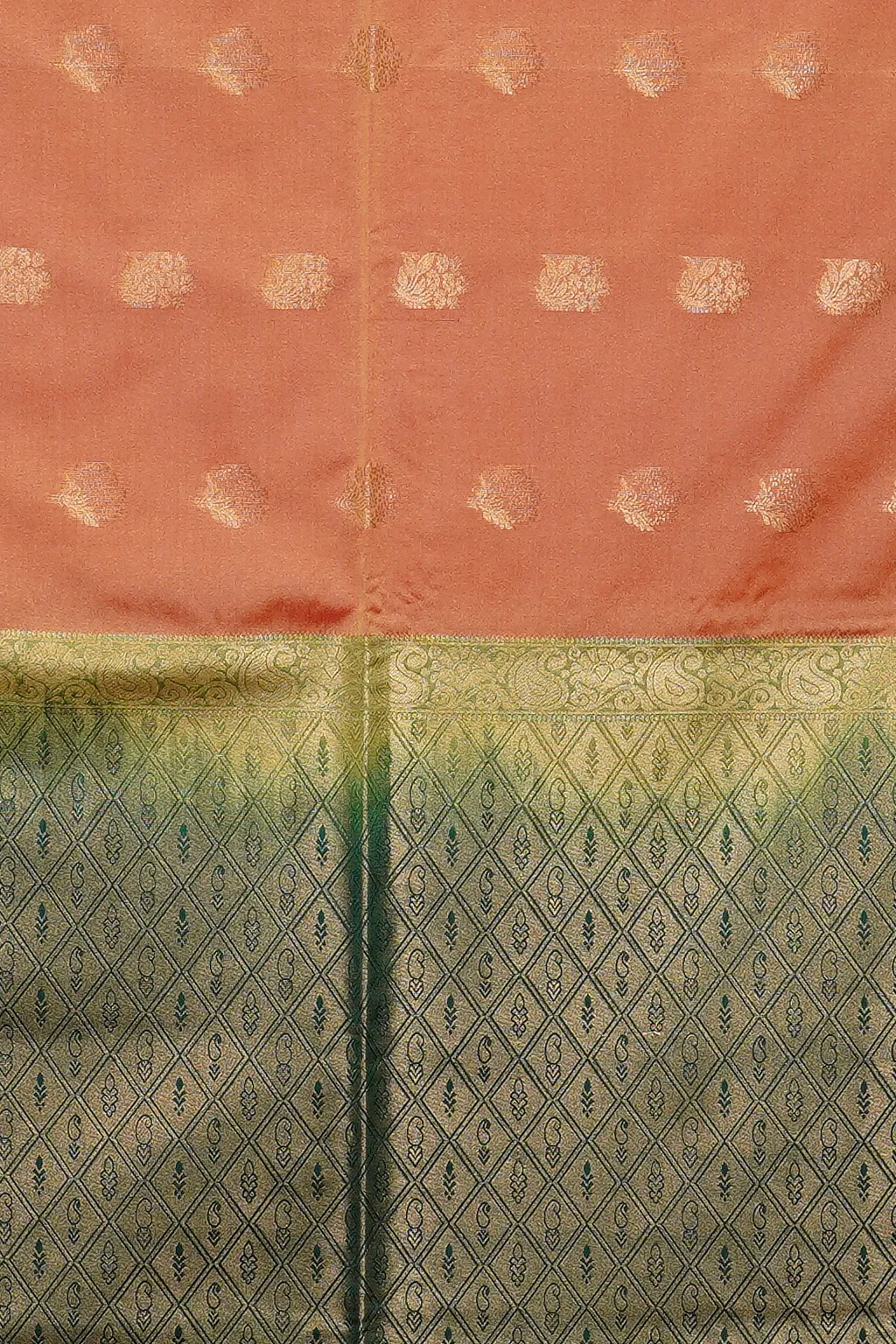 Peach Gold Semi Soft Silk