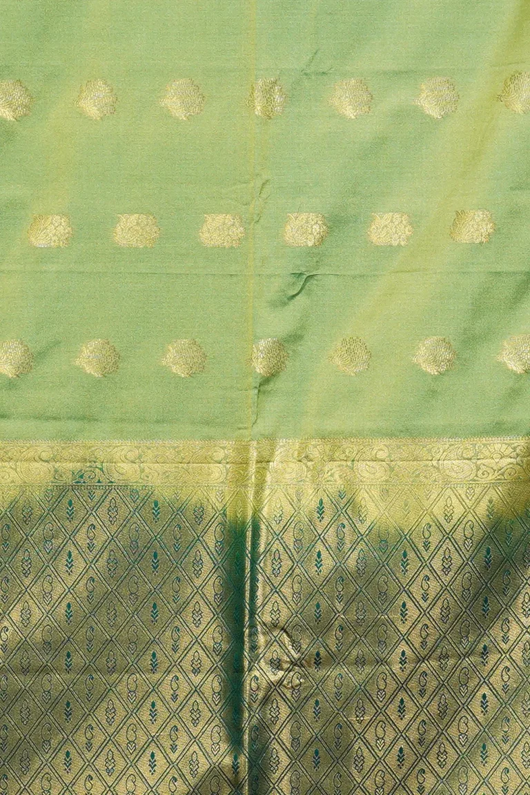 Mint Gold Semi Soft Silk