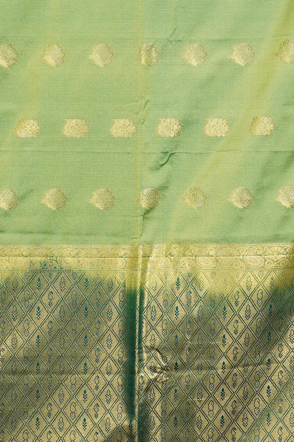 Mint Gold Semi Soft Silk