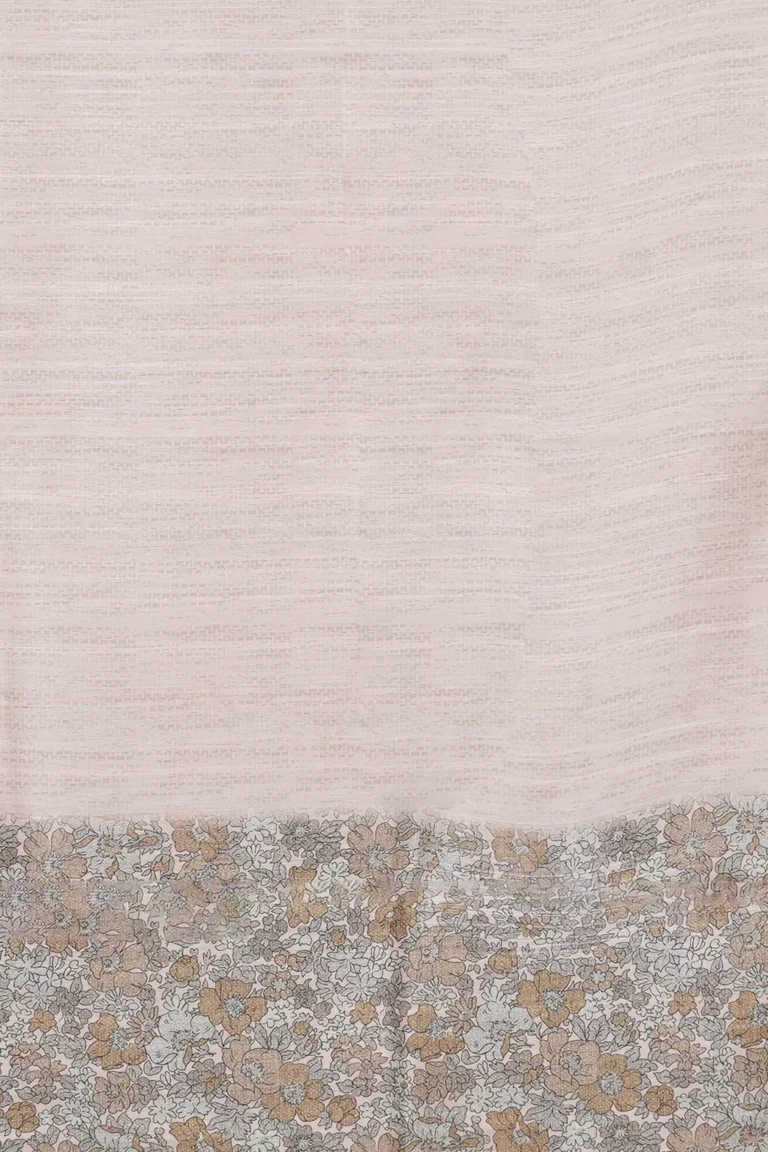 Beige Bloom Semi Tussar Silk Saree