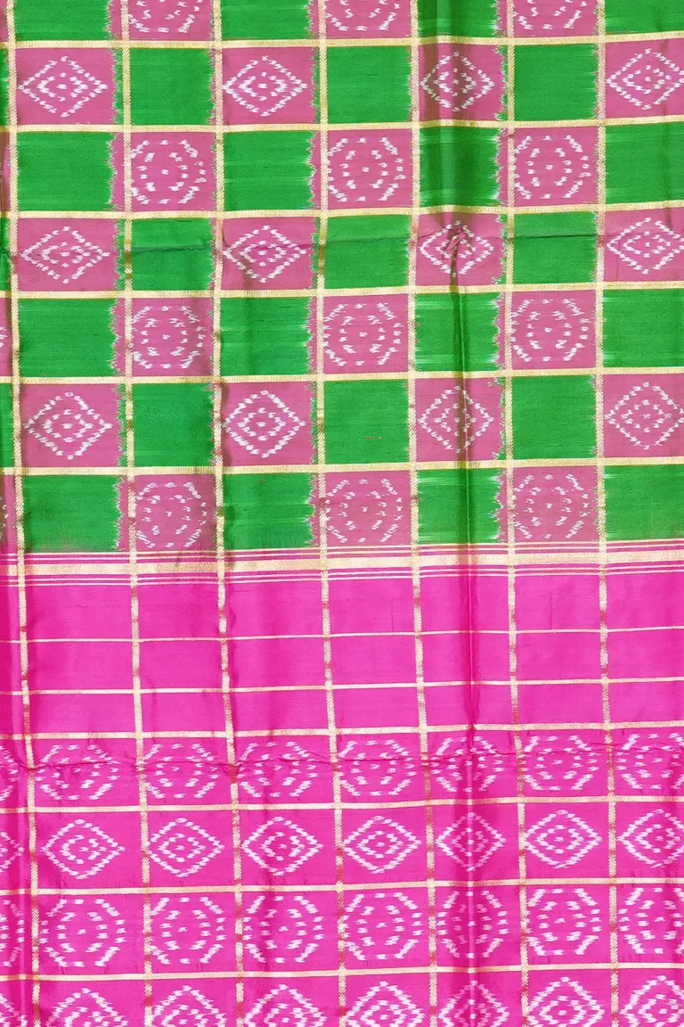 Emerald Check Pink Silk