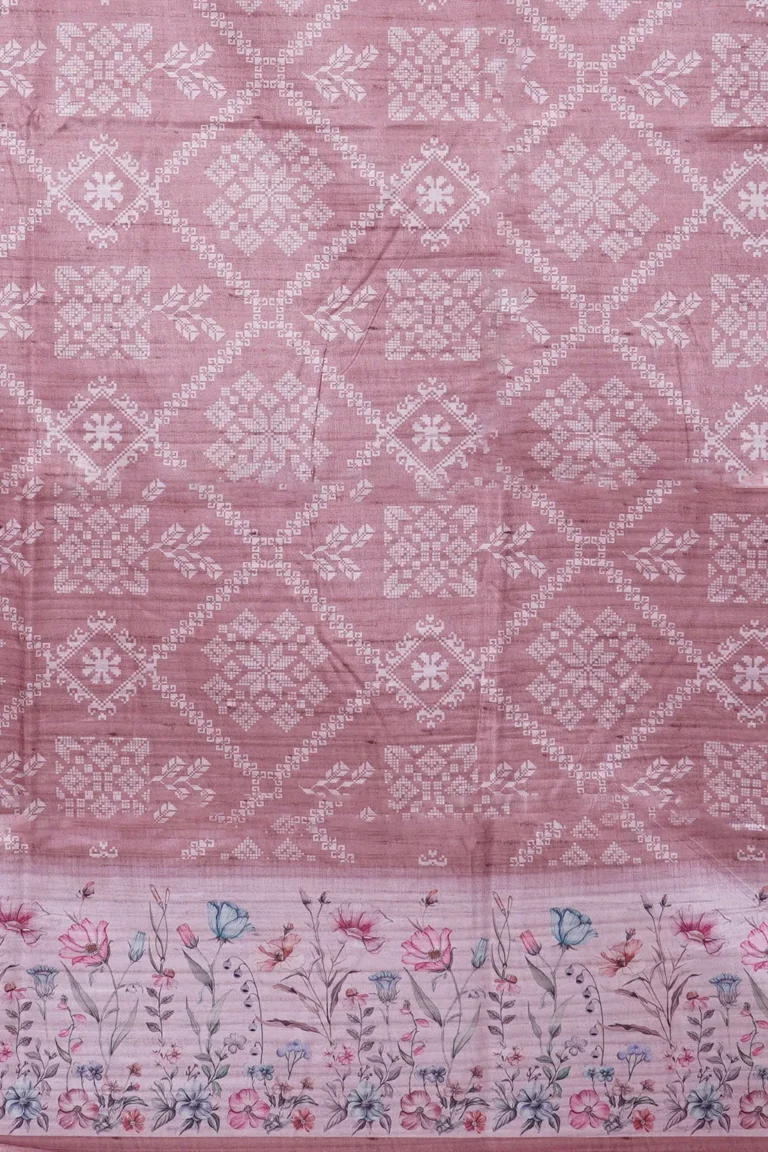 Blush Floral Butta Semi Tussar Saree
