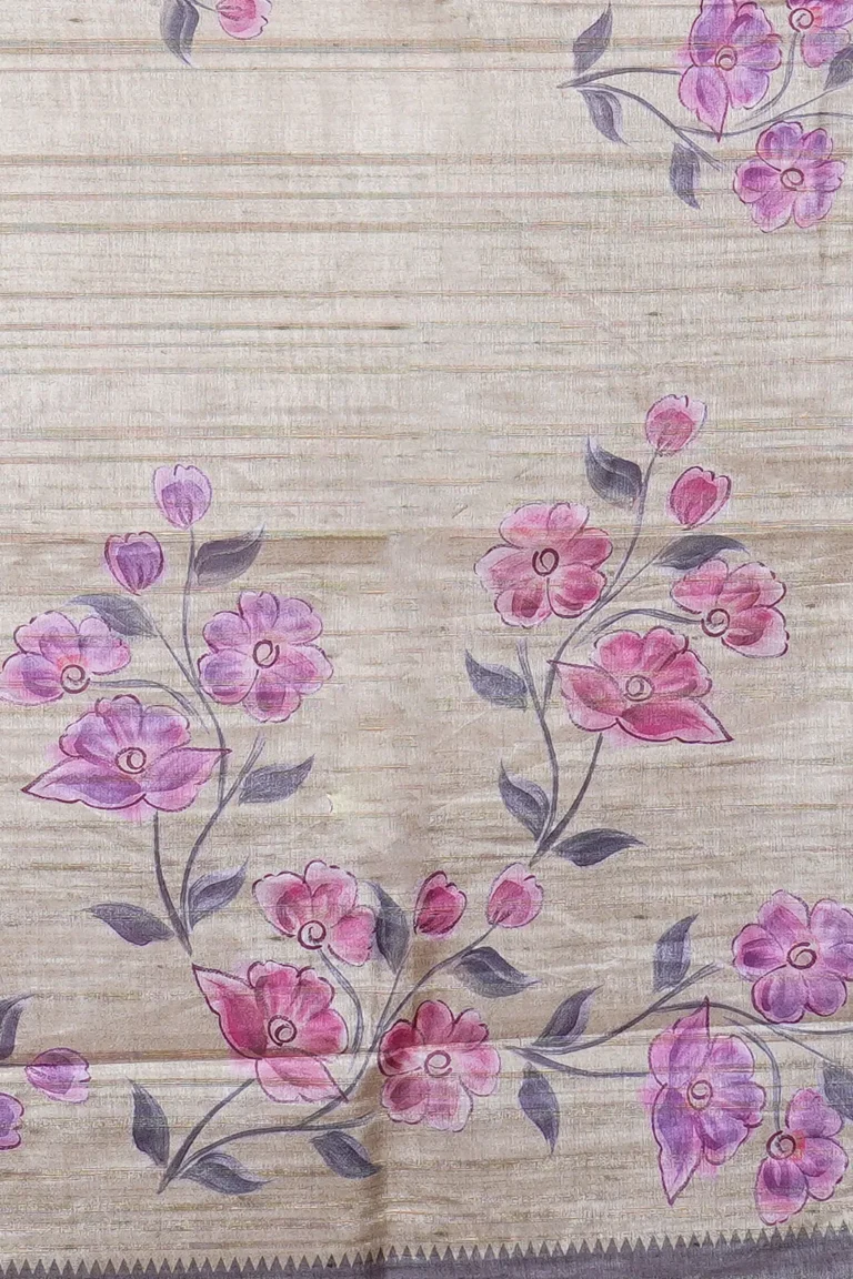 Pearl Bloom Tussar Silk