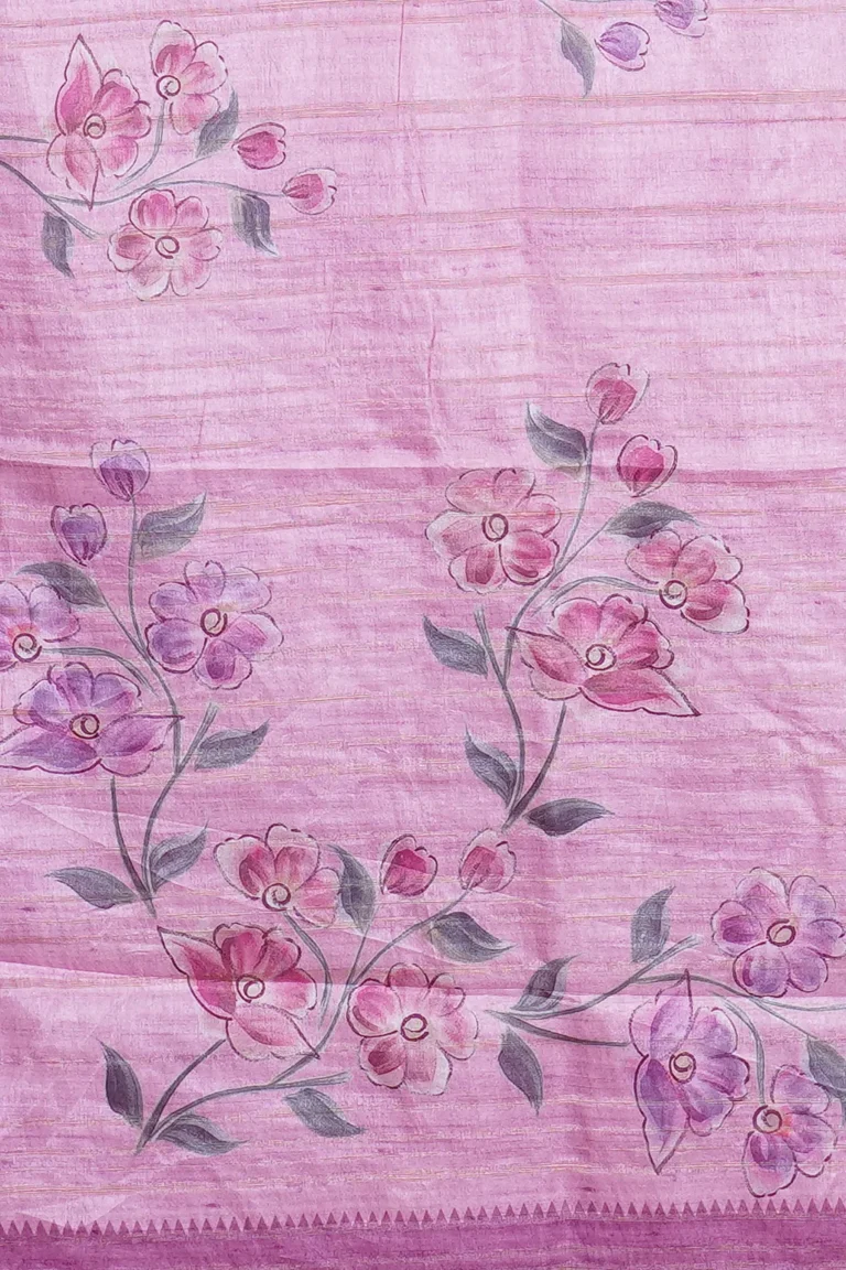 Blush Bloom Tussar Silk